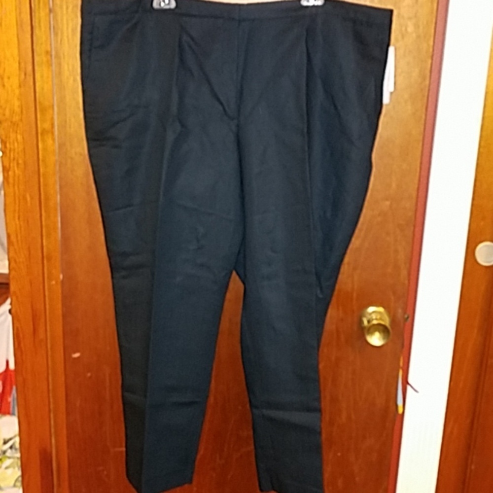H&M+ Linen blend suit crops pants Navy NWT